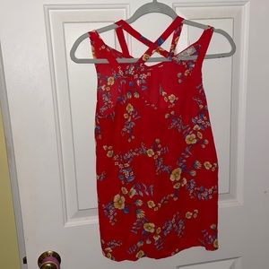 Red Floral Tank Top